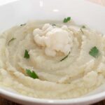 Overhead photo of kidney-friendly mashed cauliflower